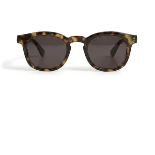 OPULIZE Bay Sonnenbrille Cooler Dicker Runder Rahmen Federscharniere Kratzfeste Getönte Linse UV400-Schutz Matt Braun Schildpatt Herren Damen S97-2