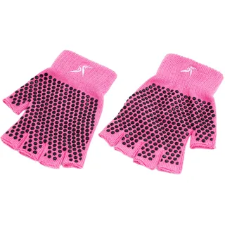 ProsourceFit Grippy Yoga Gloves, Hand Grips with Firm Fingerless Design, One Size Fits All for Women and Men, Pink