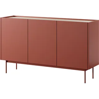 AX LIVING Sideboard Orchis K144 144 cm Modern Funktional Rot Ziegelrot - Rot