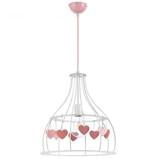 Kinderhängeleuchte , Weiß, Pink , Metall, Textil , 106 cm , Lampen & Leuchten, Innenbeleuchtung, Kinderzimmerlampen, Kinderhängeleuchten