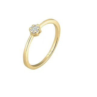 Diamore Elli DIAMONDS Ring Damen Verlobung Blume mit Diamant (0.045 ct.) in 375 Gelbgold