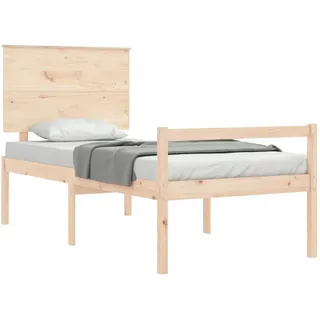 vidaXL Seniorenbett mit Kopfteil Massivholz - Braun
