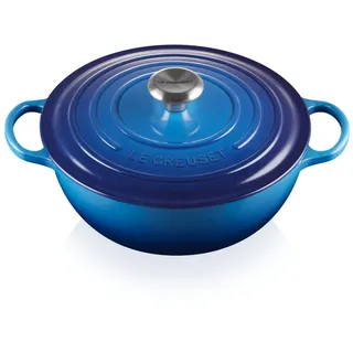 Le Creuset Signature La Marmite aus Gusseisen, Ø 26 cm, Für alle Herdarten und Induktion geeignet, Volumen: 4,1 l, 4,255 kg, Azure, 21114262200430