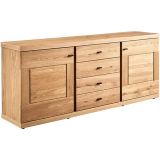 Venjakob Sideboard , Wildeiche , Metall , Wildeiche , teilmassiv , 2 Fächer , 4 Schubladen , 188x80x43 cm , Goldenes M, Made in Germany, Dgm , Typenauswahl, Beimöbel erhältlich, umfangreiches Zubehör erhältlich, stehend, in verschiedenen Größen erhältlich , Kleinmöbel, Kommoden, Sideboards