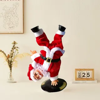IBLUELOVER Weihnachtsdeko Singender Weihnachtsmann Tanzender Nikolaus Dekofigur mit Musik Weihnachtsdekoration Lustige Elektrisch Santa Claus Swinging Weihnachten Figur Geschenk