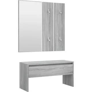 Garderoben-Set Grau Sonoma Holzwerkstoff - Grau