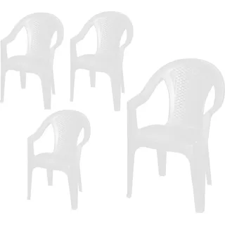 4er Set - Garden Chair Ischia - 042981110 - 4 Stück - Farbe: weiß (DHL)