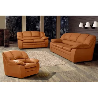 Cotta Polstergarnitur »Casino« Set, 3 Stk. tlg. Sessel, 2-Sitzer, 2,5-Sitzer, hohe Rückenlehne, braun