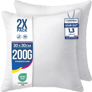 Utopia Bedding 2er Set Kissenfüllung 30 x 30 cm, Innenkissen Füllkissen Kopfkissen Sofakissen (Weiß)