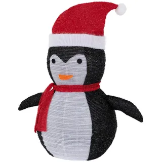 ECD-Germany Weihnacht Pinguin , Rot , Kunststoff , 58x68x32 cm , Dekoration, Weihnachtsdekoration