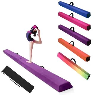 Alondy Gymnastik Faltender Schwebebalken, Balance Balken, Balance Fitness Ausrüstung für Kinder, Training Turnen Übung (275 cm, Violett)