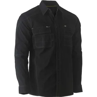Bisley Workwear UKBS6144_BBLK Flex & Move Utility-Hemd, 145 g/m2, langärmelig, Schwarz, Größe XXL