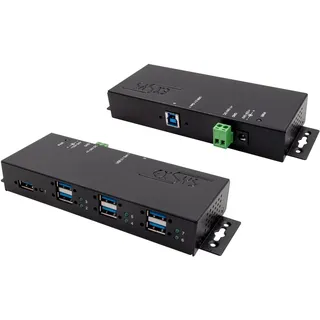 Exsys USB-Hub EX-1189HMVS-3 (USB-B, 7 Ports), USB Hub, Schwarz