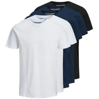 JACK & JONES Organic Basic 5 Pack Kurzarm-T-Shirt Black / Pack 2 White / 2 Navy / 1 Black XS