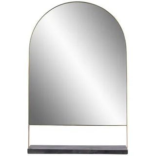 Kayoom Wandspiegel , Schwarz, Goldfarben , Metall, Glas, Stein , formgebogen , 43.5x69x10 cm , Ablage , Garderobe, Garderobenspiegel