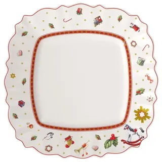 Villeroy & Boch Toy's Delight Eckiger Speiseteller 28,5 x 28,5 cm Rot/Weiß