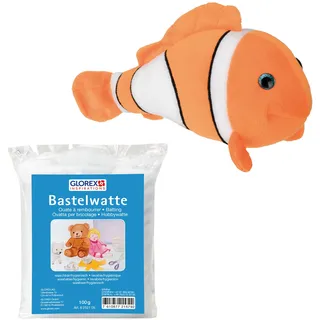 Glorex 04803-1K - Komplettset Kuscheltier zum Selberstopfen, Fisch Pedro, ca. 25 cm, inkl. 100 g Watte, zum Basteln und Kuscheln