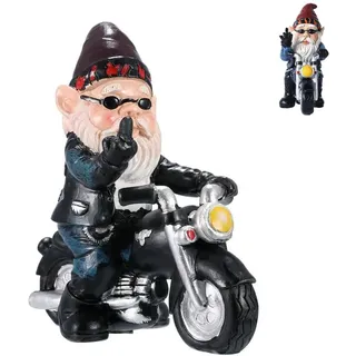Gartenzwerg Motorrad Zwerge, 13,3cmx13cm Gartendeko für den Garten, Gartenzwerg Lustig, Geschenke für männer, Lustige Geschenke, Deko für den Balkon, Rasen, Hof, Balkon, Veranda, Terrasse, Zuhause