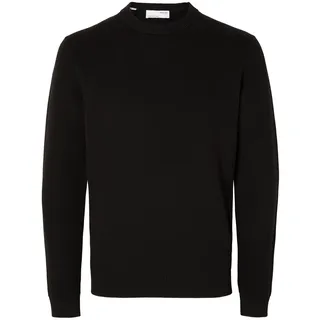 SELETED HOMME Herren SLHDANE LS Knit Structure Crew Neck NOOS Strickpullover, Black, X-Large