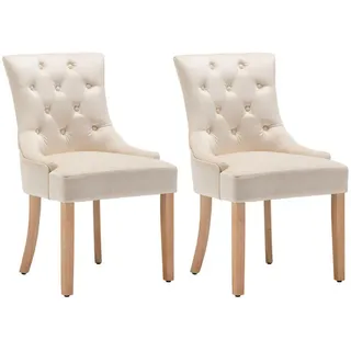 SIT Möbel Stuhl-Set Samt beige/weiß 2er Set