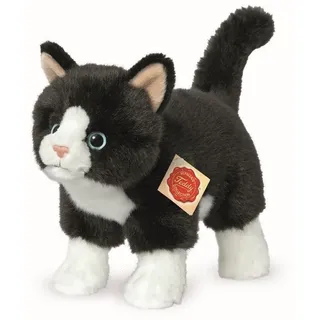 Teddy-Hermann Plüschtier Katze stehend 20 cm Schwarz/Weiß