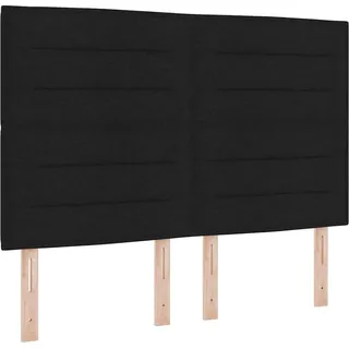 vidaXL Bettkopfteil Schwarz Stoff höhenverstellbar 160x7x128 cm (BxTxH) - Schwarz
