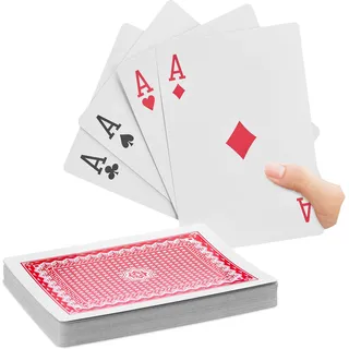 Relaxdays Pokerkarten, Jumbo (Deutsch),