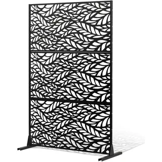 Vevor Paravent, 120x50,8x183 cm, Sichtschutzwände & -paneele für den Außenbereich, freistehende Trennwand mit Ständer, dekorativer Raumteiler für Balkon, Terrasse, Innenbereich, Schwarz
