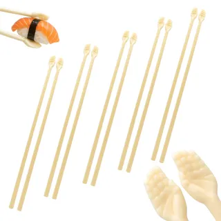 5er Pack Lustige Sushi Stäbchen mit Mini Händen - Wiederverwendbare Essstäbchen für Kinder & Erwachsene - Originelle Geschenkidee für Sushi Fans, Party & Asiatische Küche - Witzige Chopsticks Set