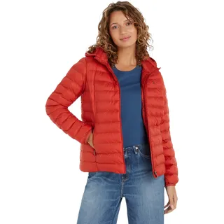 Tommy Hilfiger Damen Jacke Padded Global Stripe Jacket Übergangsjacke, Rot (Terra Red), XS