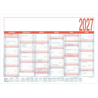Zettler Arbeitstagekalender 2027 Bürokalender A4 hoch