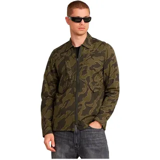 G-star Slant Langarmhemd - Shadow Olive Island Camo - M