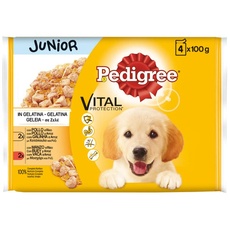 Pedigree Nassfutter für kleine Hunde, Huhn und Ochse mit gelatinem Reis, Multipack (13 Packungen x 4 Beutel x 100 g)