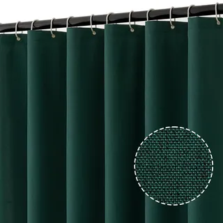 MIULEE Duschvorhang Leinen Texturiert 240x200 cm dunkelgrün Anti Schimmel | Schwerer Hotel Luxus Polyester Wasserdicht Duschvorhänge,Shower Curtain Waschbar Stoff Badvorhang für Badezimmer mit 16 Ringe