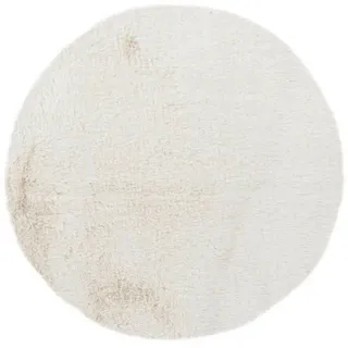 Kayoom Hochflorteppich , Weiß , Kunststoff , Uni , rund , Teppiche und Böden, Teppiche, Hochflorteppiche & Shaggys