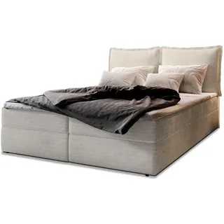 masseno Boxbett mit Bettkasten - beige , Maße cm B: 160 H: 98