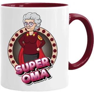 Oma Tasse/Becher/Mug - Super Oma - Schöne und lustige Kaffeetasse als Geschenkidee für Großmütter. Keramik 350 ml - Geschenkidee Geschenk