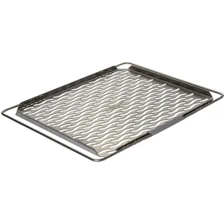 LARES Edelstahl-Backblech mit ausziehbaren Bügeln - mit Lochung in Wellenform - Maße der Backfläche: 32 x 47cm - Made in Germany