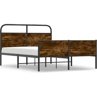 vidaXL Bettgestell ohne Matratze 140x200 cm Sonoma-Eiche Holzwerkstoff - Braun