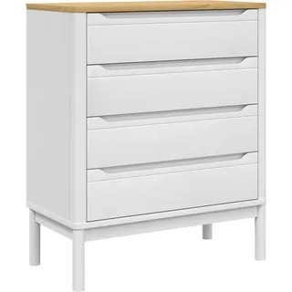 Kommode FLORO Weiß Massivholz Kiefer - Weiß