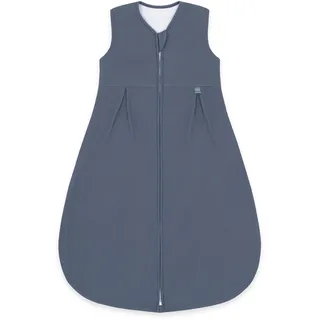 emma & noah Baby Schlafsack 1.0 TOG, Ganzjahres Schlafsack für den Frühling, Sommer und Herbst, 100% Bio-Baumwolle, OEKO-TEX Zertifiziert, Strampelsack für Neugeborene (Essential Blau, 100 cm)