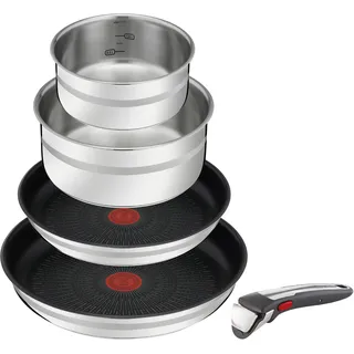 Tefal Jamie Oliver Ingenio G6«, Pfanne + Kochtopf, silber Schwarz