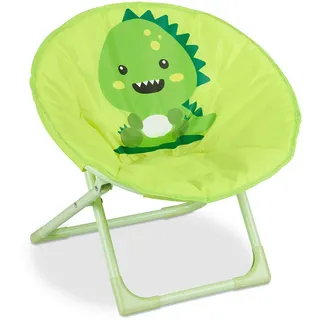 Relaxdays Kinderstuhl Moonchair 50 x 47 x 48 cm Kunststoff Metall Textil grün