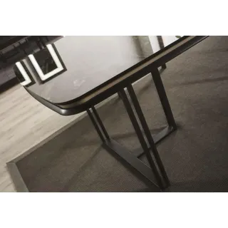 Luxus Set für Esszimmer Esstisch und 4x Stuhle Moderner Stil Holz möbel - Schwarz