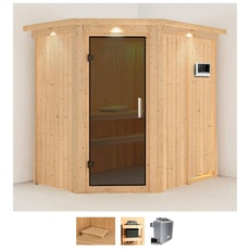 Bild von Sauna »Clara«, (Set), 9 KW-Ofen mit externer Steuerung beige
