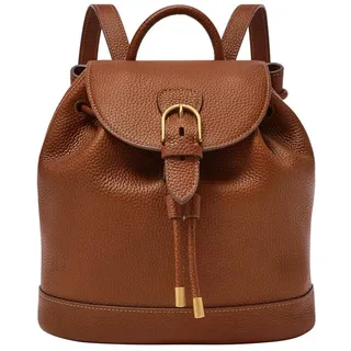 Fossil Everleigh Leder oder Baumwolle Handtasche für Damen, Kaffeebraun