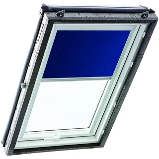Original Roto Rollo Exclusiv ZRE für Roto Dachfenster - Führungsschiene Silber - Manuelle Bedienung - Tageslichtrollo Baureihe Designo R4/R7 und Classic 43/73 - Größe 114/140 | 11/14 - Farbe Blau