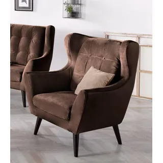 Home Affaire Ohrensessel Hemmink Mikrofaser 90 x 107 x 94 cm Braun