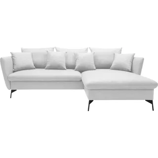 OTTO home Ecksofa »LIVORNO,258 cm, L-Form,« Schlaffunktion u. Bettkasten (139/224cm), Samt, Struktur, Webstoff, beige