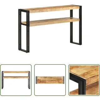 The Living Store Konsolentisch 120x30x75 cm Raues Mangoholz